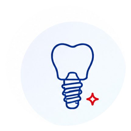 Dental implant line icon